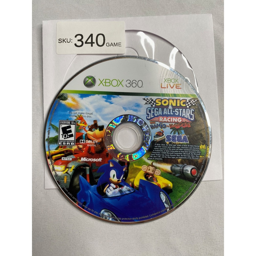 Sonic & Sega All-Stars Racing With Banjo-Kazooie Xbox 360 Disc Only